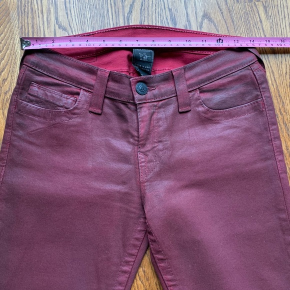 True Religion Skinny Coated Jeans, Dark Red, Size 27 - Picture 9 of 11